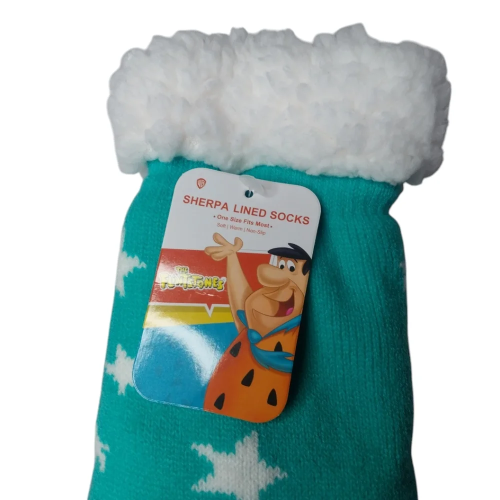 🎁 FREE with purchase- Flintstone Sherpa lined gripper bottom slipper socks